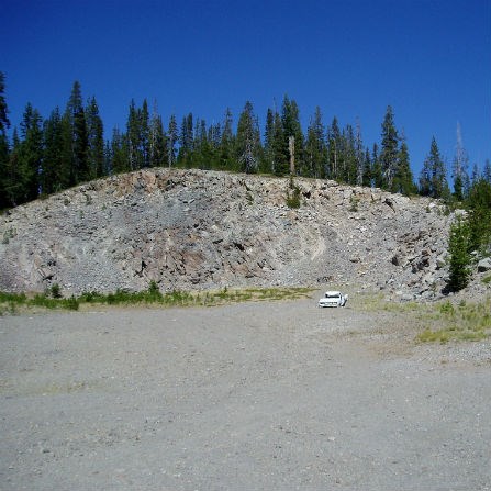 Pole creek quarry with old car