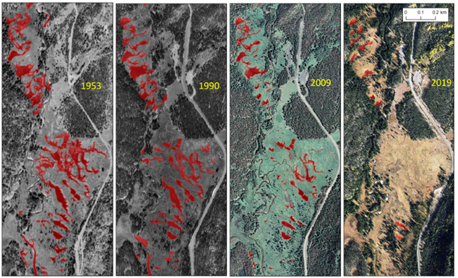 Surface Water Decline in the Kawuneeche Valley A time-series of photos that show surface water decline in the Kawuneeche Valley from 1953 - 2019.