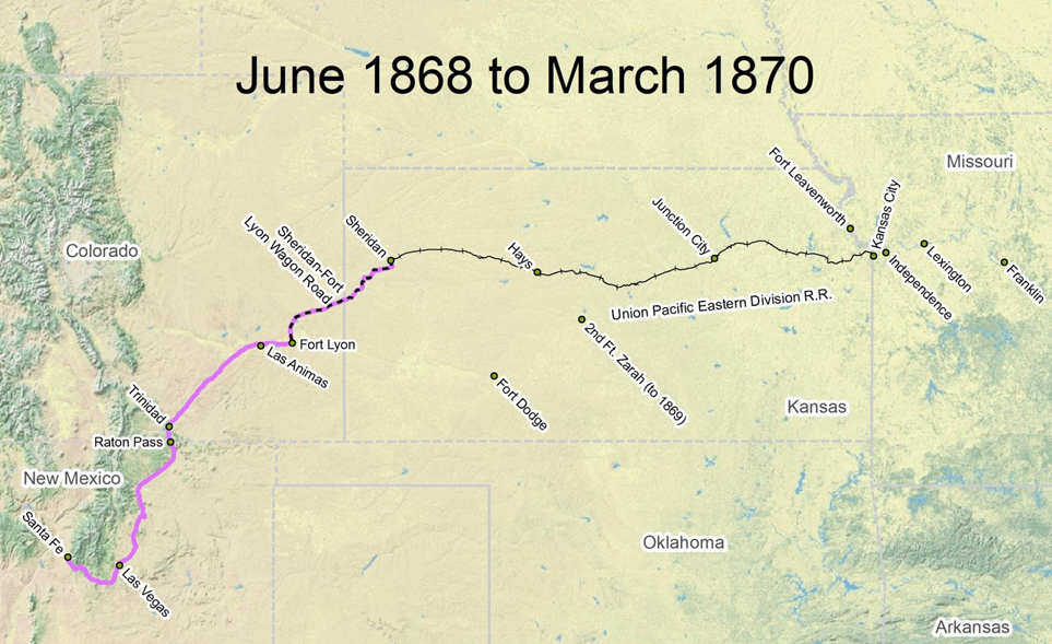 Travel the Trail: Map Timeline 1866 - 1873 - Santa Fe National Historic