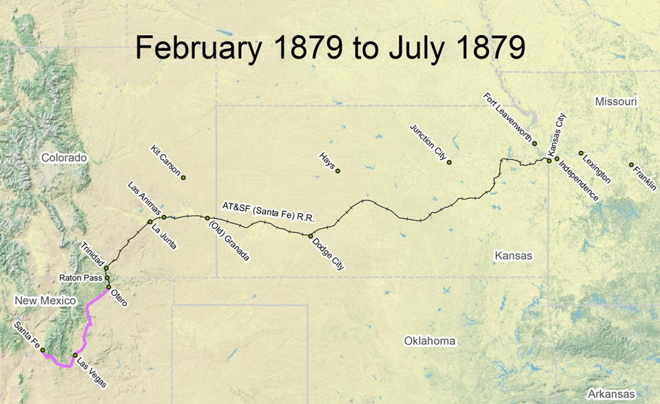 Travel the Trail: Map Timeline 1878 - 1880 - Santa Fe National 