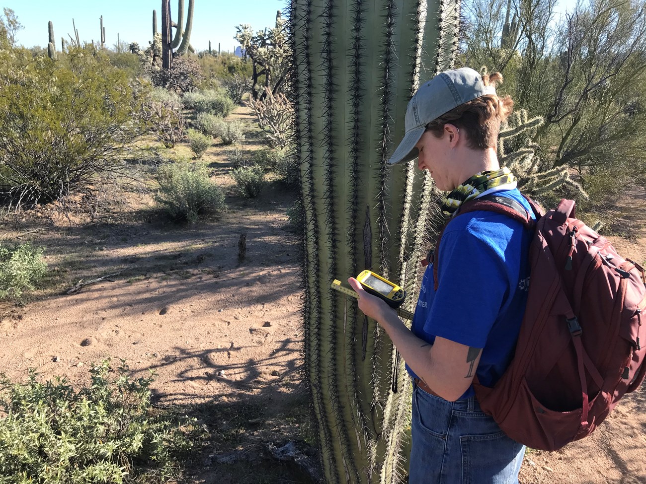 Volunteer uses GPS to collect data