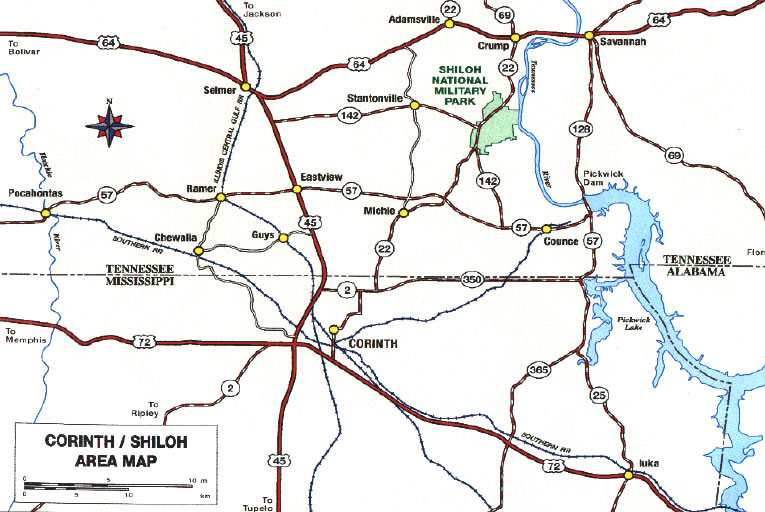 Shiloh Area Map 