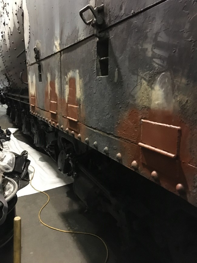 All of the asbestos that had been on the tender is removed, and the tool boxes on the tender now have new hinges.