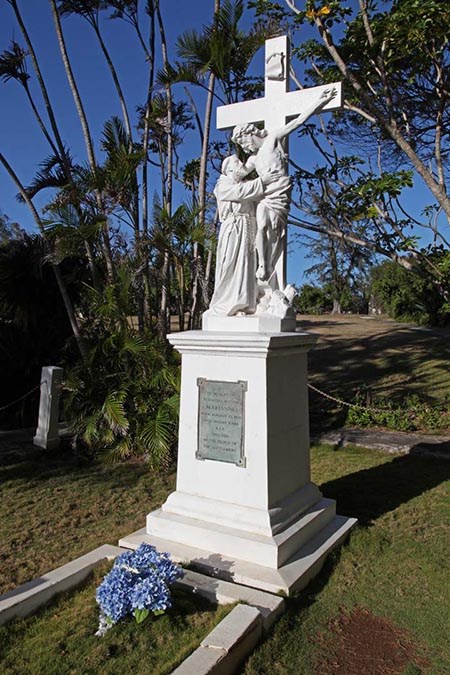 Mother Marianne Monument A concrete monument depicts Christ coming down from the cross to embrace St. Francis.