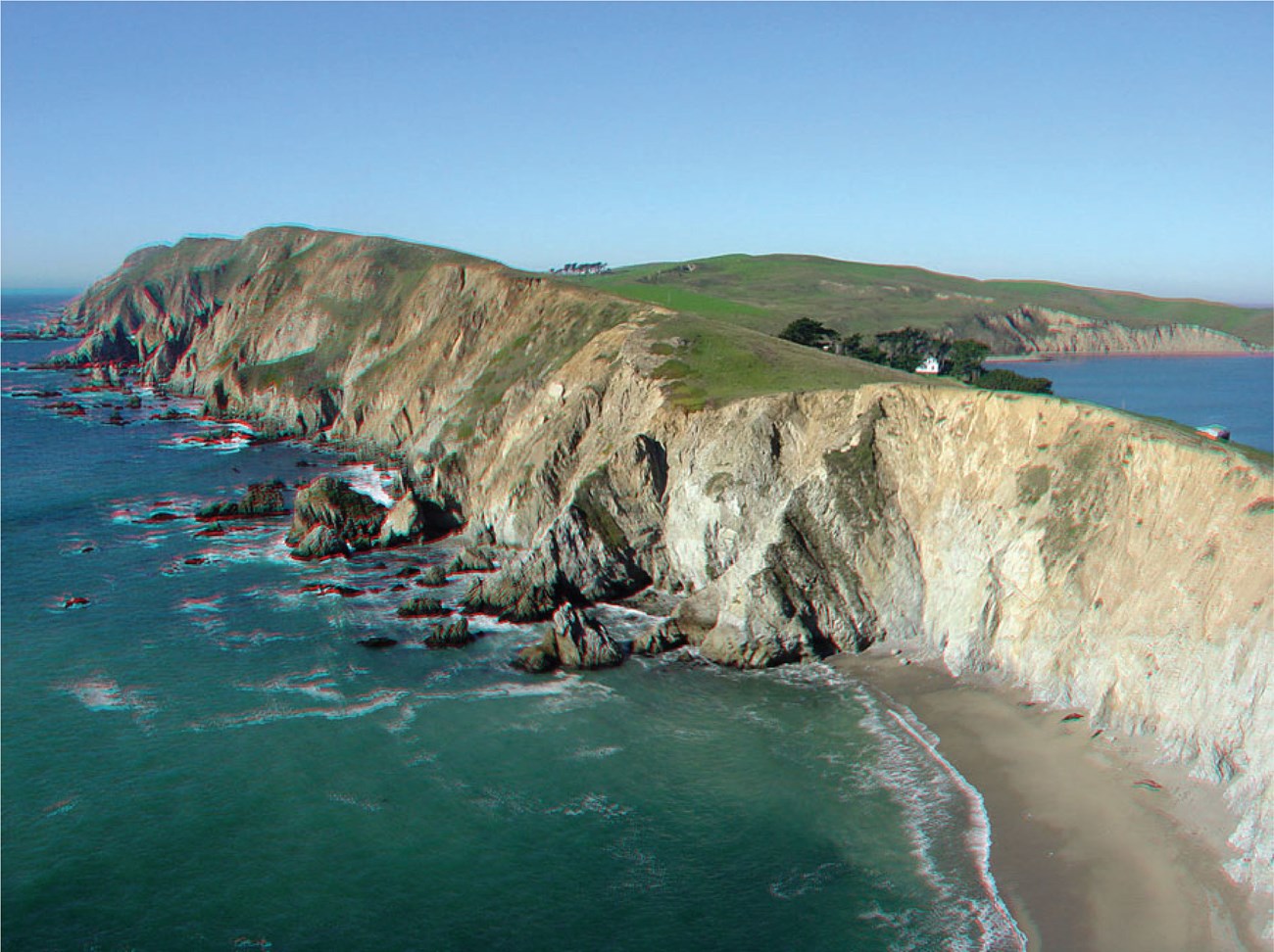 shoreline and sea cliffs