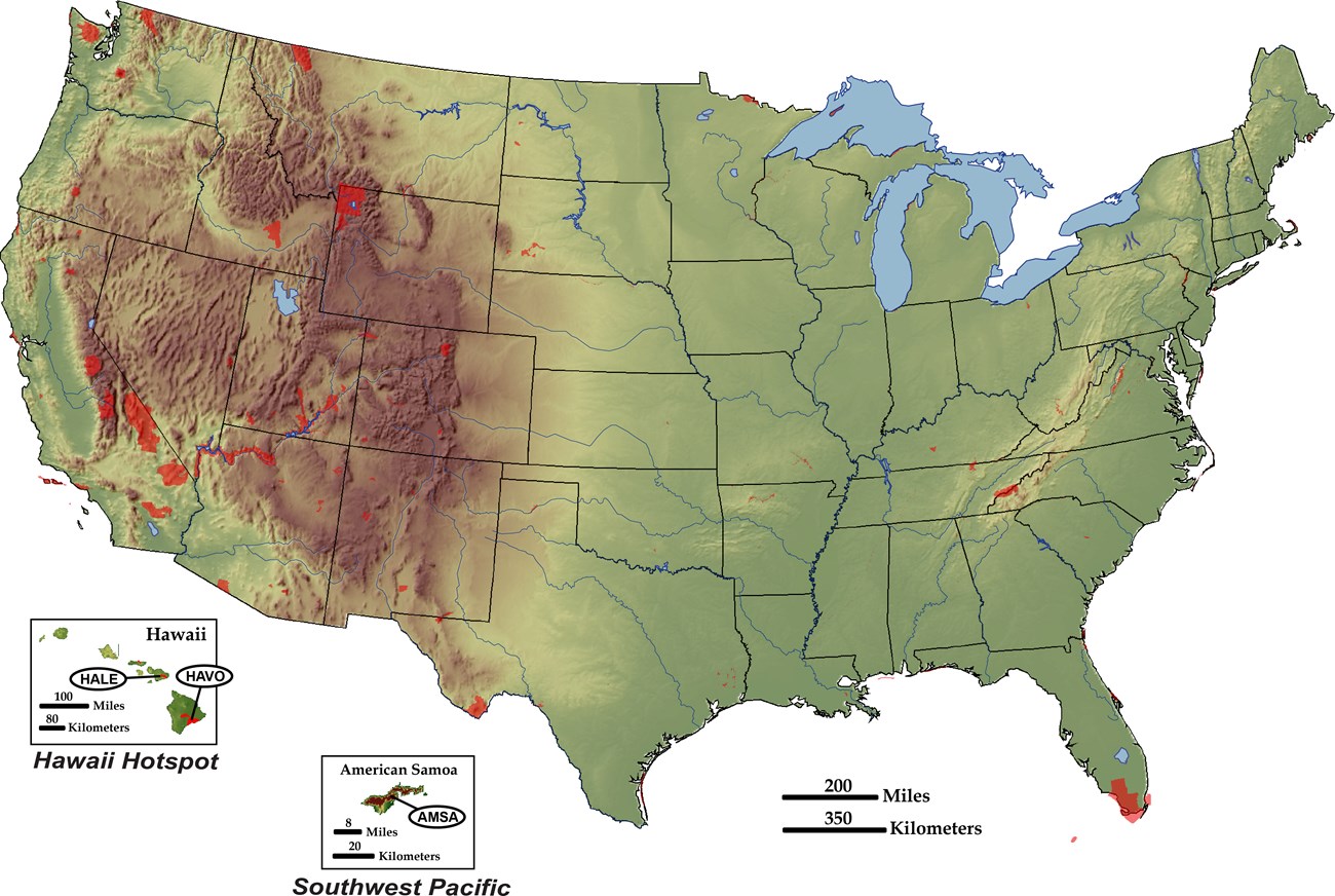 oceanic hotspots relief map