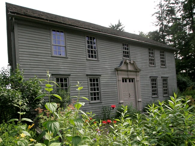 Stockbridge Mission House, a brown clapboard Colonial house