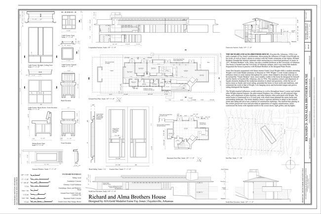 Measured drawing of Richard D. and Alma Brothers House (HABS AR-60)