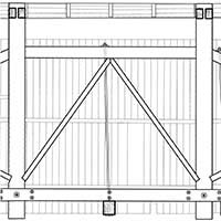 Measured drawing detail of Morgan Bridge (example of Queenpost truss)