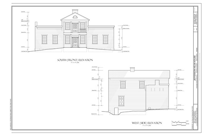 Measured drawing of Jefferson Helm House (HABS IN-75)