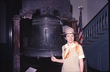 Women's Uniforms Woman in tan dress at Liberty Bell