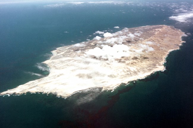 Aerial view of island.