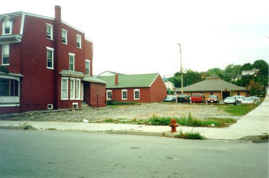 parking lot site of Dudley House in 1999