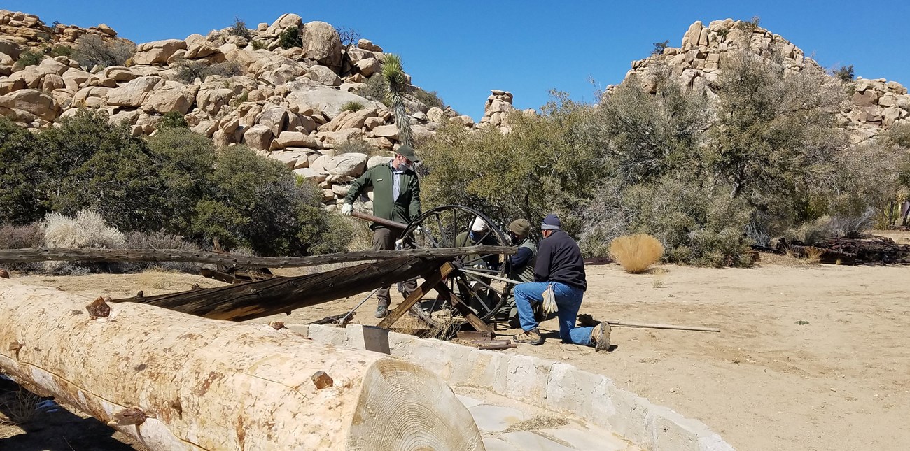 Restoring the arrastra components at the Desert Queen Ranch