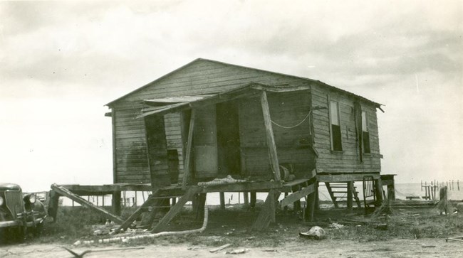 House destroyed during a 1948 hurricane