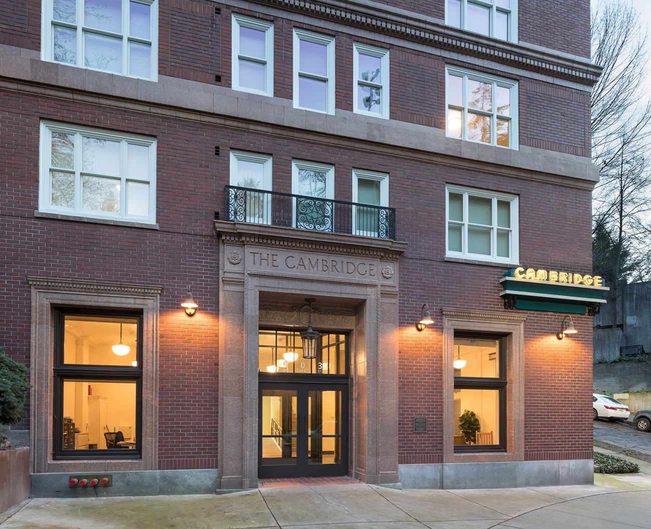 Entrance to the Cambridge Apartments, Seattle, Washington
