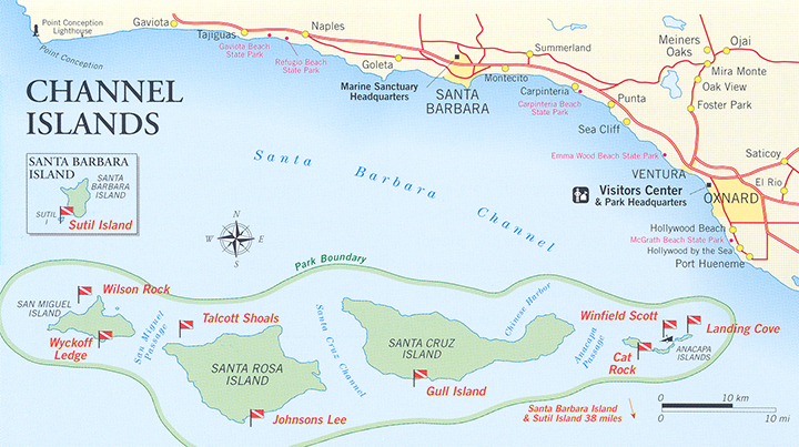 Channel Islands National Park Map nps.gov/submerged : Submerged Resources Center, National Park 