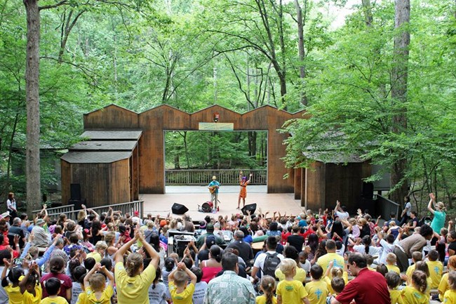 Mister G performs at Wolf Trap Children's Theatre in the Woods.