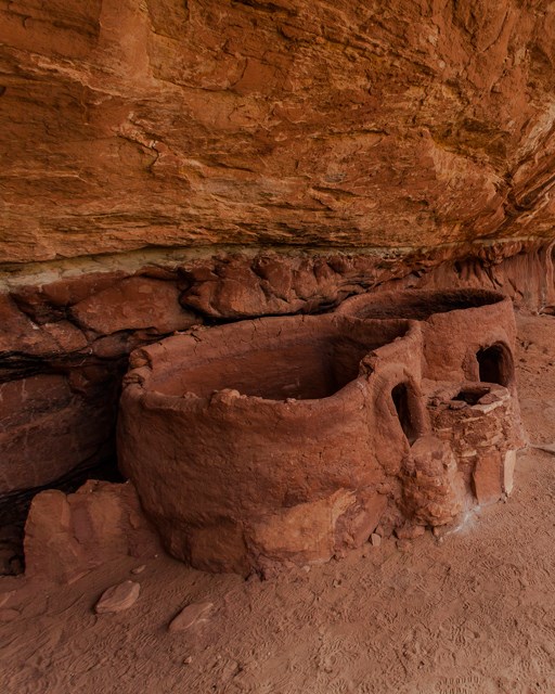 circular structures with horse-collar shaped doorways