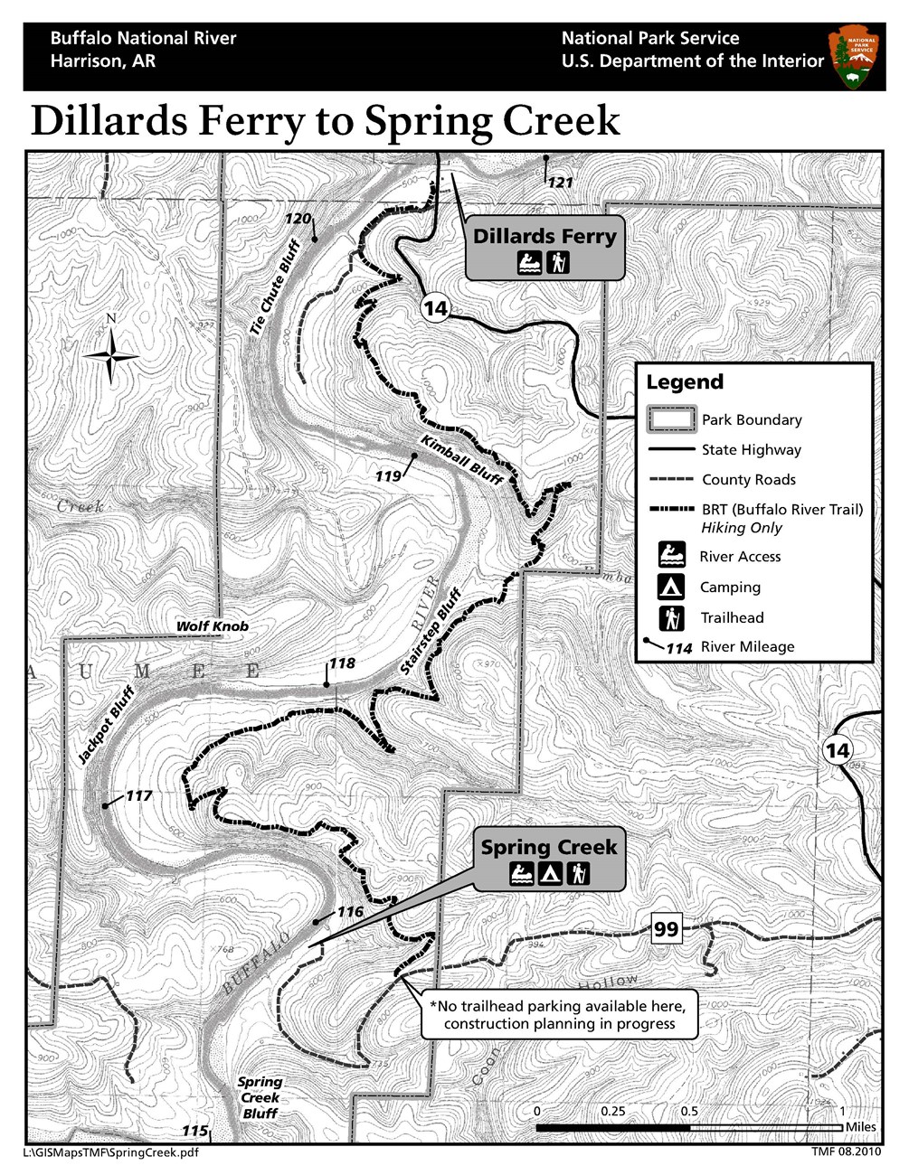Dillards Ferry to Spring Creek Map Map of BRT (Dillards Ferry to Spring Creek)