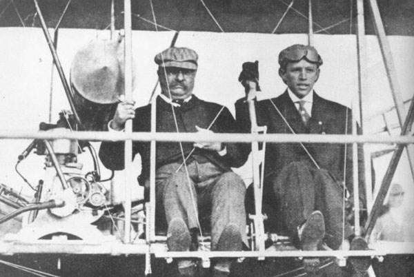 T.R. was the first U.S. president to fly in an airplane.