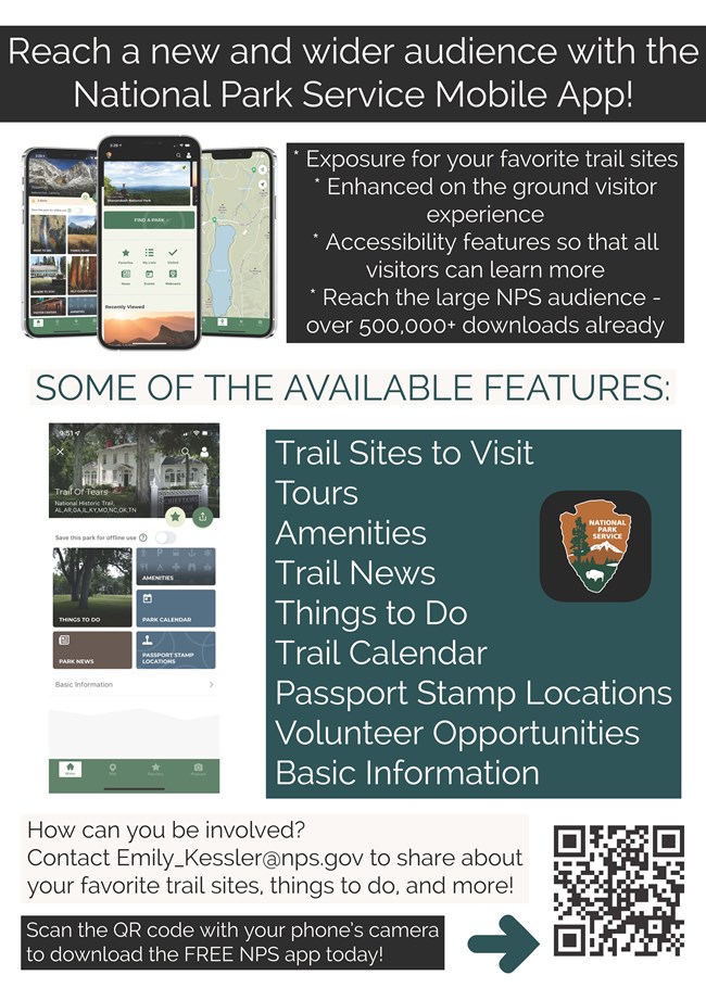 An advertisement for the NPS mobile app describing the advantages of featuring your site.