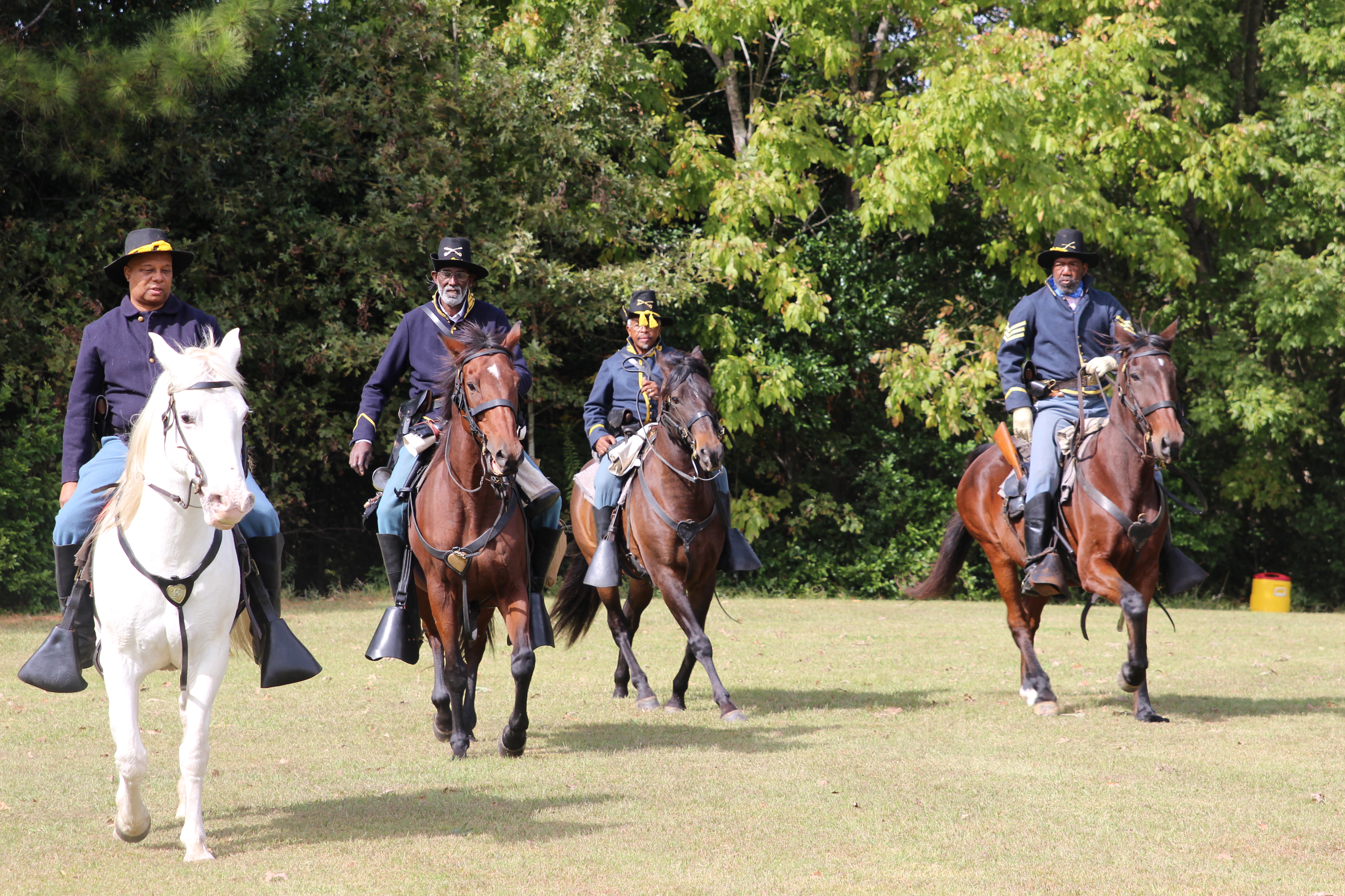 Living historians depicting 3rd U.S. Colored Cavalry troopers.