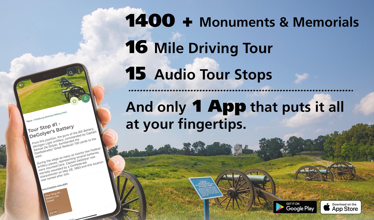1400 + monuments, 16 miles of tour road, 15 audio tour stops and only one app that puts it all at your fingertips.
