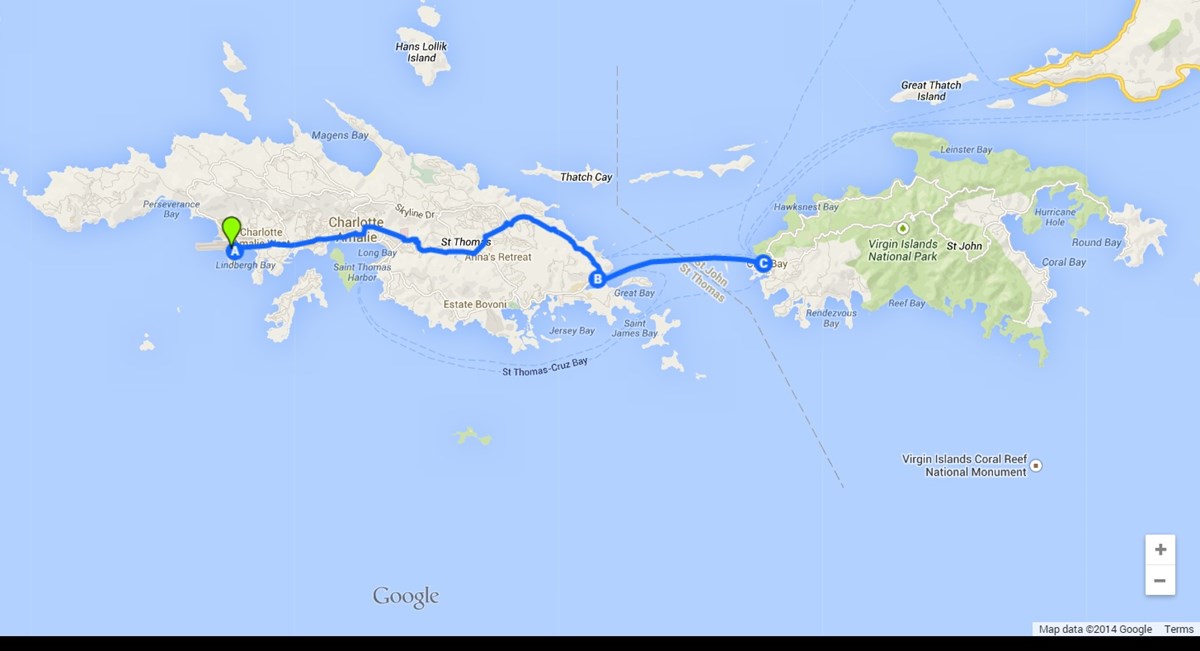 map google airport earth virgin islands national park service directions created using vc