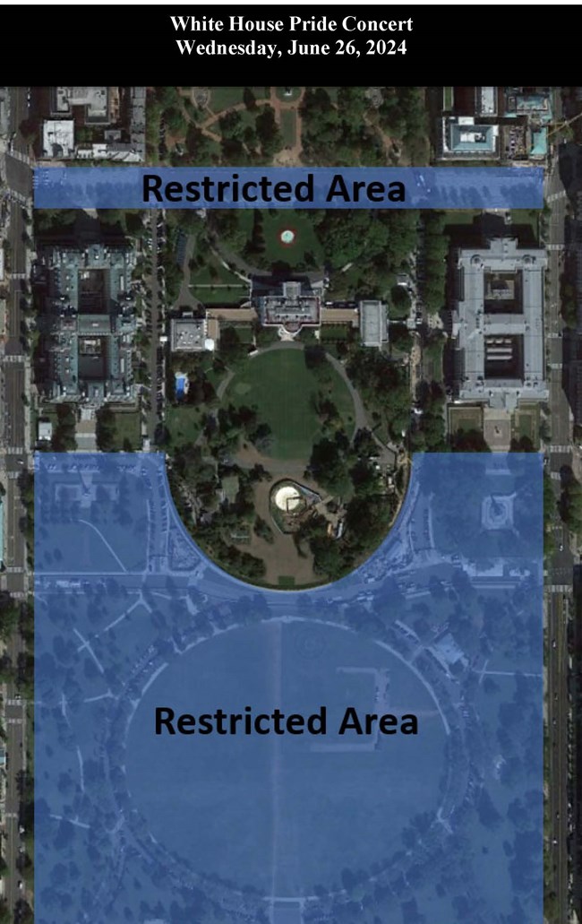 Map of Closure for White House Pride Event