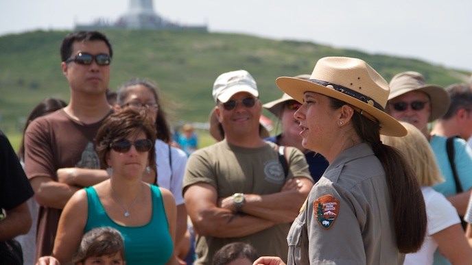 Ranger talk at the First Flight Boulder