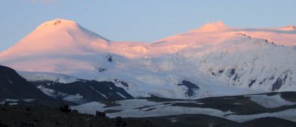 Summer Midnight light on Mount Wrangell