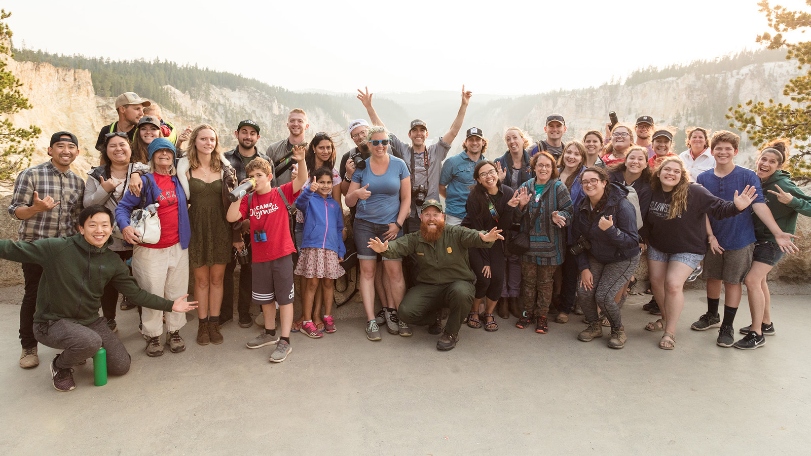 Social media group photo at Artist Point