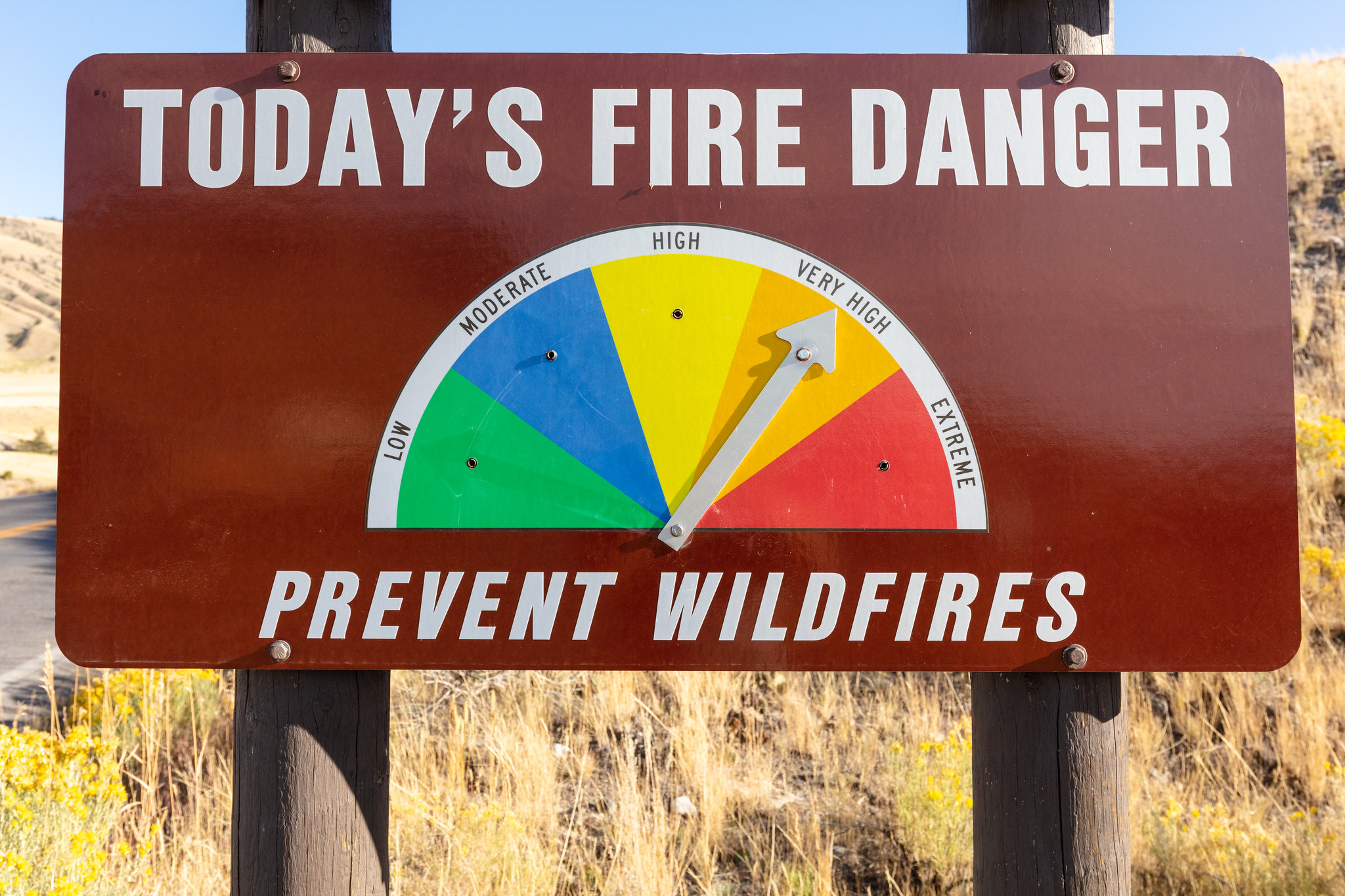 Fire Danger sign at Very High