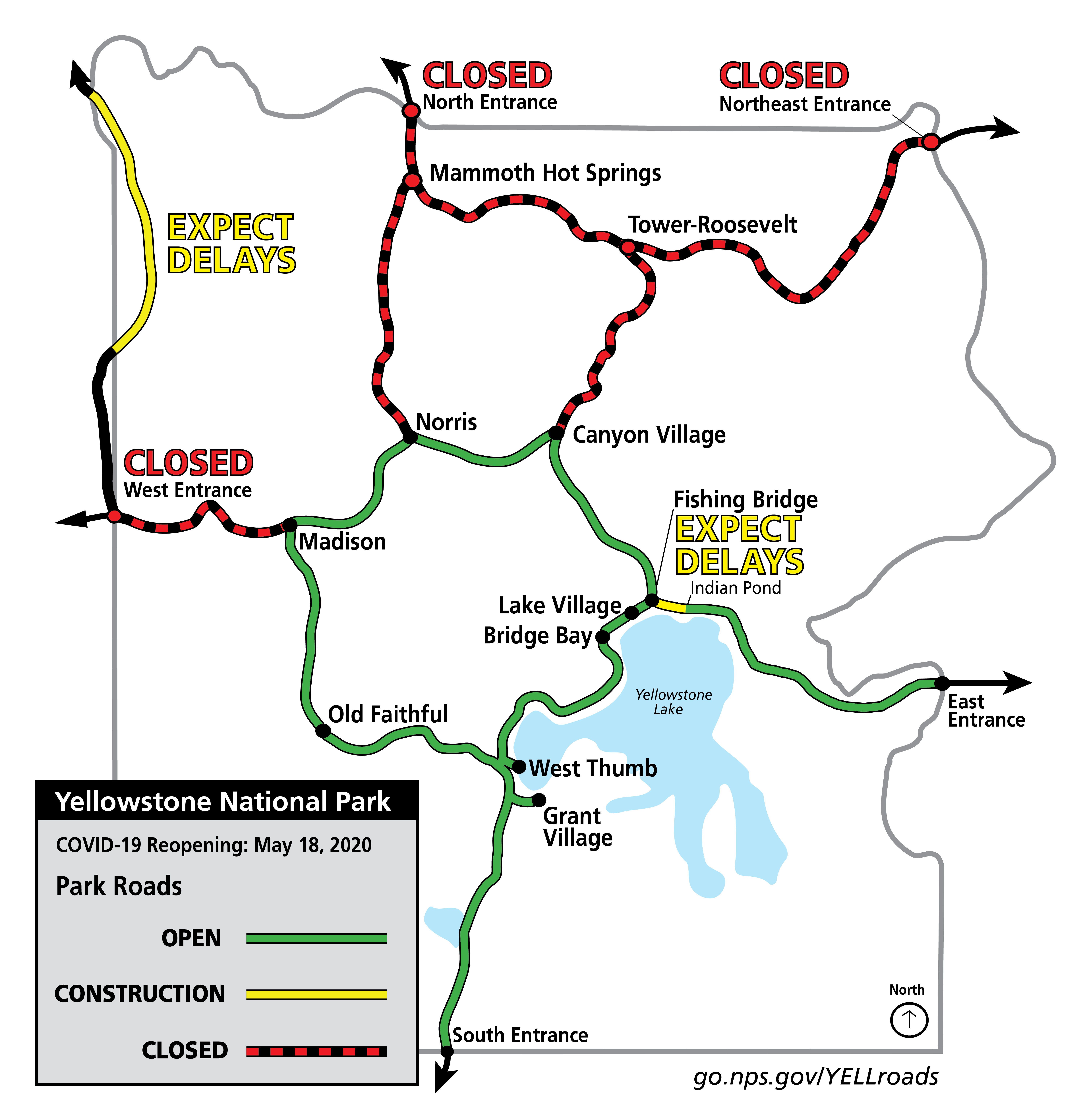 Yellowstone Road Closure Map Channa