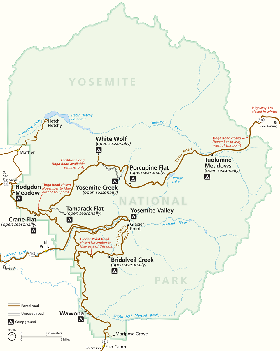 Map Yosemite National Park Places To Go   Yosemite National Park (U.S. National Park Service)
