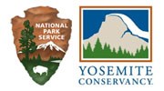 National Park Service and Yosemite Conservancy logos side by side.