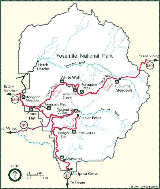 yosemite national park map Auto Touring Yosemite National Park U S National Park Service