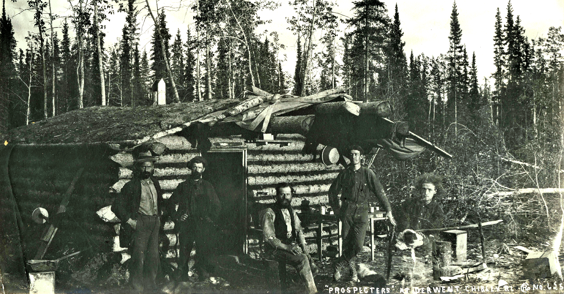 Prospectors at Derwent, a mining camp near the mouth of the Charley River, August 23, 1899. Click the photo link to view more of Arthur C. Pillsbury's work.