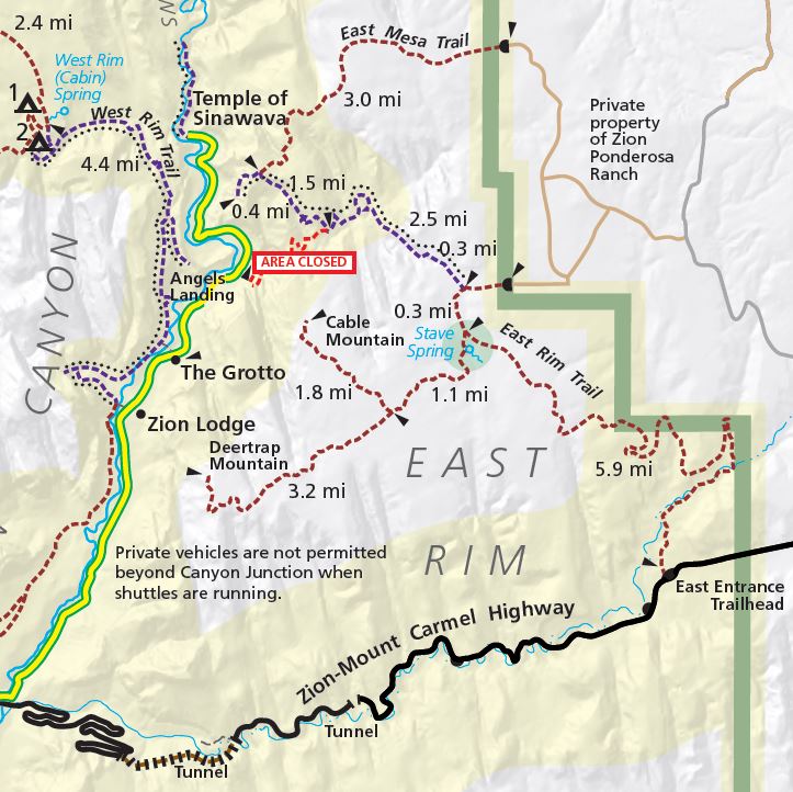 East Rim Wilderness Trail Descriptions Zion National Park Us National Park Service 