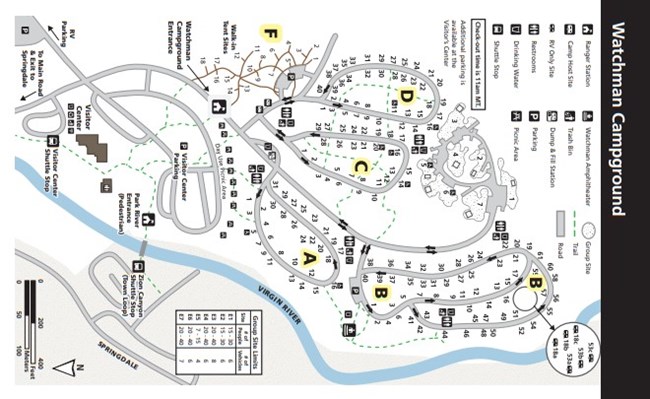 Watchman Campground Map Pdf Watchman Campground - Zion National Park (U.s. National Park Service)