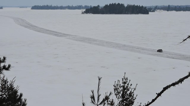 A view of the ice road 