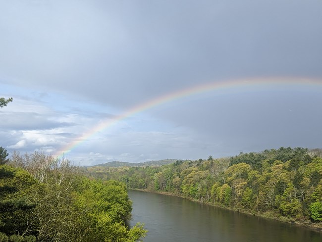 A rainbow over the Delaware River.